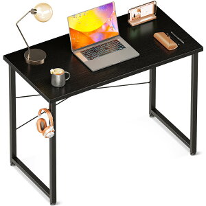 ODK デスク 机 pcデスク 幅80cm ゲーミングデスク パソコンデスク シンプルデスク ?子 小さい computer desk 学習机 コンパクト ・・? フック付き 在宅ワーク おしゃれ 組立簡単 黒い