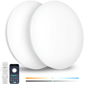Coizabera LED シーリングライト 6畳 28W 3600lm 2個セット 調光調色 リモコン操作 スマホAPP操作 天井照明器具 電気 蛍光灯 洋室 和室 リビング/キッチン/寝室/洗面所 適用 白枠2個セット