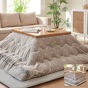Matdeco こたつ布団 正方形 こたつ掛布団 190×190cm リバーシブル あったか コタツ布団 フランネル生地 蓄熱わた使用 厚手 マイクロファイバー 冬用 保温性 ふわふわ 両面使える 抗菌 防臭 静電