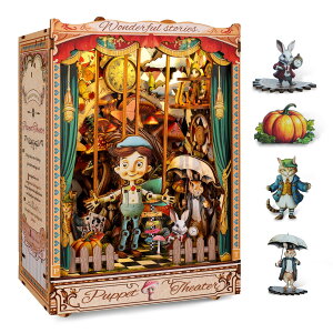 FUNPOLA ���̃p�Y�� 3D�p�Y�� �u�b�N�k�b�N �L�b�g �ؐ��p�Y�� DIY �~�j�`���A �h�[���n�E�X LED �{�I���� �u�b�N�G���h �W���p �N���t�g�Z�b�g 10�� ���S�҂⒆�w������ 168PC (�l�`����)