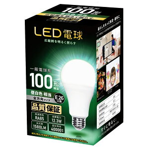 �y�A�b�v�O���[�h�f�U�C���zLED�d�� E26���� 100W�`���� �����F 1580LM �S�����^�C�v ���P�x ��ʓd���` �f�M�ގ{�H���Ή� �����Ή� PSE�F�� 1�Z�b�g (�����F)