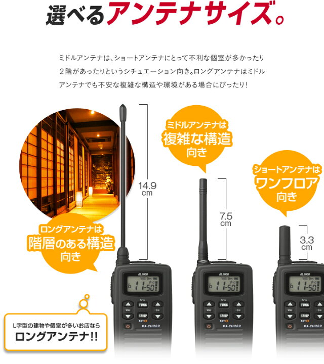 楽天市場】アルインコ DJ-CH202 イヤホンマイク付 3台フルセット 特定 