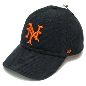 '47 フォーティーセブン ローキャップ 帽子 COOPERSTOWN CORDUROY CLEAN UP CAP - NEW YORK GIANTS ニューヨーク ジャイアンツ コーデュロイ ブラック 黒 BLACK