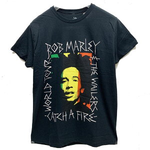 �{�u�}�[���[ BOB MARLEY CATCH A FIRE WORLD TOUR S/S Tee �A�[�e�B�X�gT�V���c �I�t�B�V���� REGGAE ���Q�G �u���b�N �� BLACK