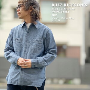 �o�Y���N�\���Y BUZZ RICKSON'S �V�����u���[�V���c BLUE CHAMBRAY WORK SHIRT ���� Lot No. BR25995 �u���[ �� BLUE