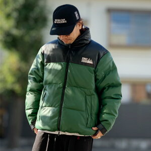 t@[Xg_E FIRST DOWN PUU[_EWPbg BUBBLE DOWN JKT COLOR LEATHER F942002 O[ GREEN 