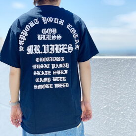 MRV by Mr.vibes Tシャツ GOD BLESS S/S Tee 半袖 オリジナル ネイビー 紺 NAVY
