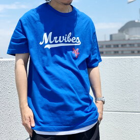 MRV by Mr.vibes Tシャツ SCRIPT S/S Tee 半袖 オリジナル ロイヤル 青 BLUE