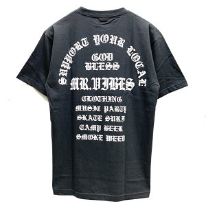 MRV by Mr.vibes T�V���c GOD BLESS S/S Tee 2024 ���� �I���W�i�� �`���R�[�� CHACOAL