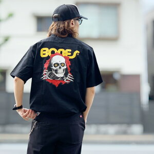 �p�E�G���y�����^ POWELL PERALTA ���[�N�V���c S/S WORK SHIRT - RIPPER �u���b�N �� BLACK