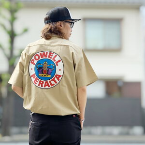 �p�E�G���y�����^ POWELL PERALTA ���[�N�V���c S/S WORK SHIRT - SUPREME �J�[�L KHAKI