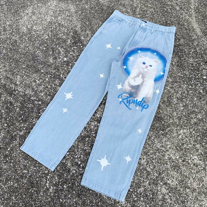 楽天市場】リップンディップ RIPNDIP デニムパンツ SPRINKLES WIDE LEG  