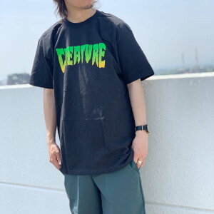 SALE �Z�[�� �S2�F �N���[�`���[�X�P�[�g�{�[�h CREATURE SKATEBOARD T�V���c CREATURE LOGO S/S Tee �u���b�N �� BLACK �`���R�[���O���[ CHACOAL GREY