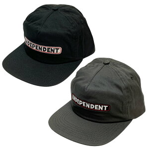 �S2�F �C���f�B�y���f���g�g���b�N�X INDEPENDENT TRUCKS �L���b�v �X�i�b�v�o�b�N BAR LOGO SNAPBACK CAP �X�q �u���b�N �� BLACK �`���R�[�� CHACOAL 44442288