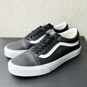 �o���Y VANS ���@���Y OLD SKOOL LEATHER BLACK/TRUE WHITE �I�[���h�X�N�[�� ���U�[ �X�j�[�J�[ �C �u���b�N �� VN000E9TBPA