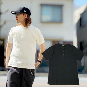 �S2�F �z���C�c�r�� WHITESVILLE �w�����[�l�b�NT�V���c NEEDLE OUT S/S HENLEY NECK T-SHIRT �I�t�z���C�g �� OFF WHITE �u���b�N �� BLACK WV79680