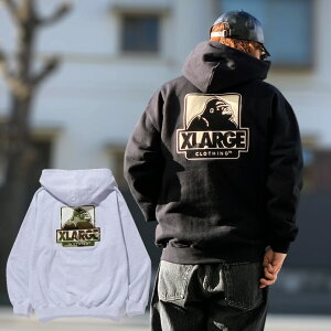 �S2�F �G�N�X�g�����[�W XLARGE �W�b�v�p�[�J�[ OG BOX ZIP UP HOODED SWEATSHIRT �t�[�f�B�[ �u���b�N �A�b�V���O���[ BLACK ASH �� �D�F 101261012001