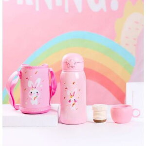 水筒 子供 ストロー 軽い コップ付き 2way 保温 保冷 通園 通学 500ml カバー付 女の子 男の子 キッズ ボトル