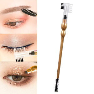 両頭眉ブラシ メイクブラシ 眉毛 まつげ メイク道具 お手入れ簡単 メイクアップ ツール 再利用 ポータブル ブラシ 化粧ツール 眉作り
