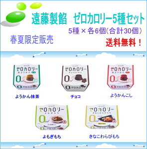 送料無料!遠藤製餡ゼロカロリー食べ比べセット春夏「こし、抹茶、きなこわらび、チョコ、よもぎもち」5種×各6個入り(合計30個)【長期保存可能】【ゼロカロリー】