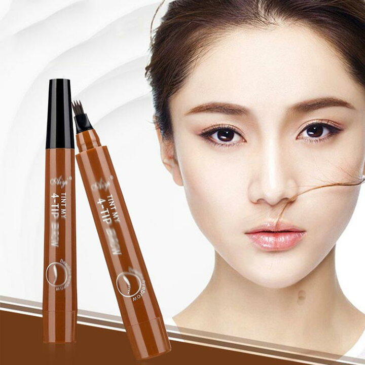 人気メーカー・ブランド 4-TIP BROW 眉ティント 1番 ライトブラウン 眉ティント 眉ペン 4TIP ティント アイブロウペンシル グレーブラウン 1本