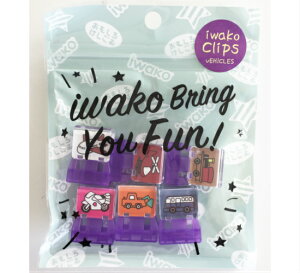 iwako Clips イワコークリップス 6コ入り スマートクリップ 全5種 (アニマル マリン ダイナソー フード のりもの ) かわいい おしゃれ デザイン カラフル プラスチック 文房具 文具 ステーショ