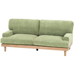 【インテリア】【不二貿易】 コーデュロイ ソファ フェリーチェ 3人掛け グリーン GR 〔メーカー直送品〕【北海道・沖縄・離島配送不可】3p ファブリックソファ