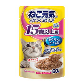 【ペット】 ユニチャーム ねこ元気 総合栄養食 パウチ 15歳以上用 まぐろ入りかつお 60g×12個入 【雑貨よりどり3,980円〔税込〕以上で送料無料商品との組み合わせ可能】【北海道・沖縄・離島配送不可】［HK］