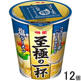 【12個】 明星 至極の一杯 塩ラーメン 65g×12個入 【北海道・沖縄・離島配送不可】[NA]