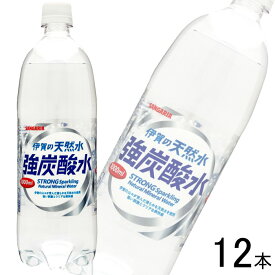 【1ケース】 サンガリア 伊賀の天然水 強炭酸水 PET 1L×12本入 1000ml 【北海道・沖縄・離島配送不可】