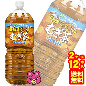 【2ケース】 伊藤園 健康ミネラル むぎ茶 PET 2L×6本入×2ケース:合計12本 麦茶 2000ml 【北海道・沖縄・離島配送不可】