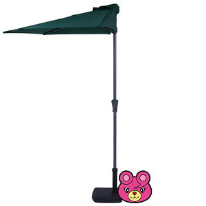 【インテリア】【不二貿易】 半円パラソル グリーン (※土台は別売りです)〔メーカー直送品〕ガーデンパラソル【北海道・沖縄・離島配送不可】