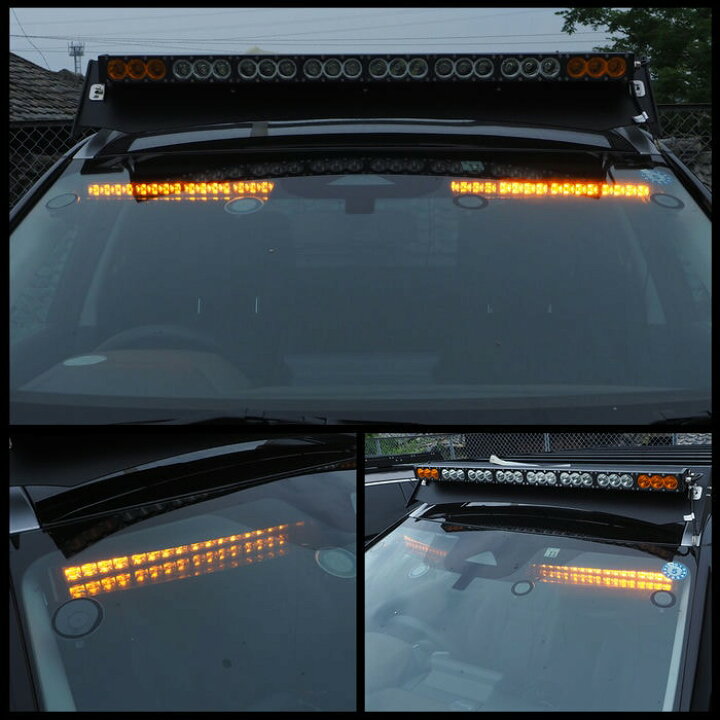 楽天市場】汎用 LEDバイザー デュアルストロボ LEDライトバー 32LED 