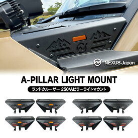 ランドクルーザー250 ランクル250 Aピラーライトマウント フロントピラー LED ライト ブラケット ルーフ 簡単取付 左右セット ブラック レッド×ブラック カスタム ドレスアップ パーツ