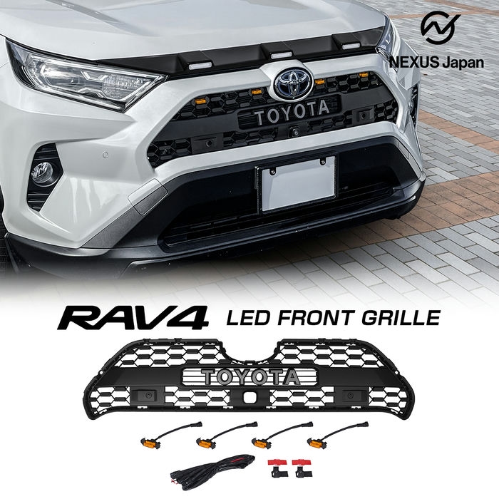 RAV4 タコマ風グリル /移設ブラケット/ロゴ(マットブラック)-