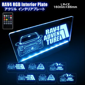 RAV4 50系 LEDアクリルプレート セキュリティプレート スキャナー RGB LED アクリルプレート ダミーセキュリティ 警告 RAV4 アクセサリー ドレスアップ カスタム イラスト 車 ロゴ マウンテンデザイン ネコポス 印刷