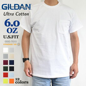【S~XL】GILDAN Ultra Cotton 6.0oz short Sleeve Pocket T-shirt ギルダン ウルトラコットン 6.0オンス ポケット付き 半袖 Tシャツ GL2300 メンズ レディース ユニセックス