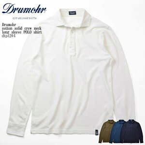 Drumohr cottonSeed Stitches moss stitch long sleeve POLO shirt DTPL204 hA Rbg ̎q |Vc