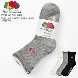 【国内正規品】FRUIT OF THE LOOM フルーツオブザルーム onepoint quarter 3pack socks 16186700 3足組 クォーター丈 ロゴ刺繍 スニーカー スポーツソックス ソックス レディース ユニセックス