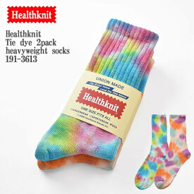 Healthknit ヘルスニット Tie dye 2pack heavyweight socks オレンジ/イエロー 191-3613 ヘルスニット タイダイ 2Pソックス メンズ レディース ユニセックス 靴下