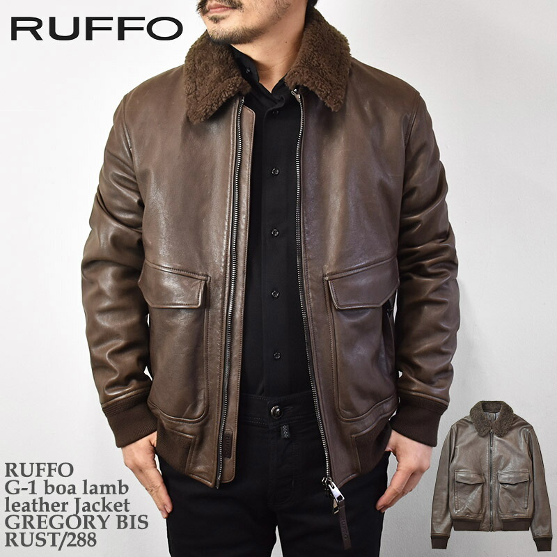 楽天市場】RUFFO ルッフォ G-1 boa lamb leather Jacket GREGORY BIS