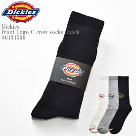 Dickies ディッキーズ DK front Logo C crew socks 3pack 80131500 C3P フロント ロゴ サポート スニーカー クルー丈 3足組 ソックス 靴下 メンズ レディース ユニセックス