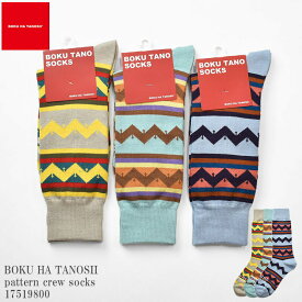 BOKU HA TANOSII ボクハタノシイ BT pattern crew socks 17519800 パターン クルー ソックス ロゴ 民族柄 メンズ レディース ユニセックス ストリート アウトドア 日本製