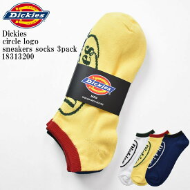 Dickies ディッキーズ DK circle logo sneakers socks 3pack 18313200 サークル ロゴ スニーカー くるぶし丈 3足組 ソックス 靴下 メンズ レディース ユニセックス ホワイト イエロー グリーン