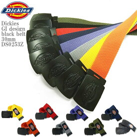 【サイズ調整可能】 Dickies ディッキーズ DK GI design black belt 30mm DS0253Z 無地 ガチャベル ベルト スケーター ストリート ロゴ メンズ レディース ユニセックス