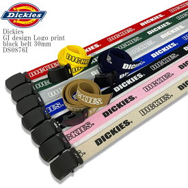 Dickies ディッキーズ DK GI design Logo print black belt 30mm DS0876I 無地 ロゴ プリント ガチャベル ベルト スケーター ストリート ベルト メンズ レディース ユニセックス