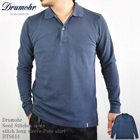 Drumohr ドルモア Seed Stitches moss stitch long sleeve Polo shirt DTS614 鹿の子 ポロシャツ 長袖 メンズ イタリア ネイビー