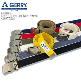 GERRY ジェリー Icon GI design belt 32mm GR075ZM ロゴ ガチャベル ベルト アウトドア ストリート メンズ レディース ユニセックス ブラック ホワイト レッド ネイビー グレー オフホワイト イエロー モスグリーン ベージュ