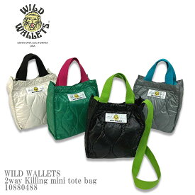 WILD WALLETS ワイルドウォレット 2way Killing mini tote bag WW-009 キルティング ミニトートバッグ ワンポイント バッグ ブラック オフホワイト グレー グリーン