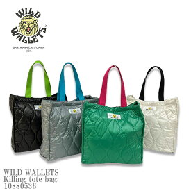 WILD WALLETS ワイルドウォレット Killing tote bag WW-010 キルティング トートバッグ ワンポイント バッグ ブラック グレー オフホワイト グリーン
